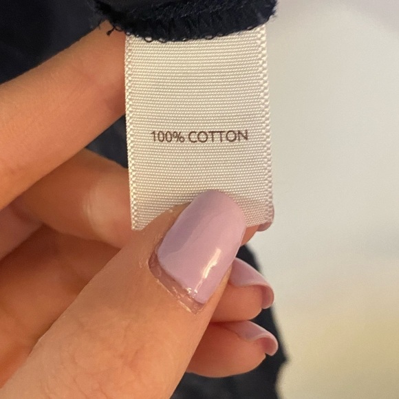 J. Jill navy blue button down with front tie top. - Picture 3 of 5